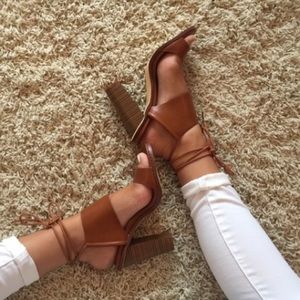 New Cognac Lace Up Heels