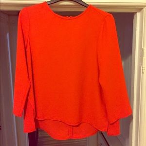 RED TOPSHOP TOP WITH BELL SLEEVES