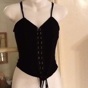 Corset lace up size M black
