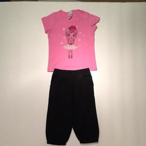 Pink L.A. Teez & Black Old Navy Pants