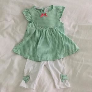 First Impressions// green and white top & leggings