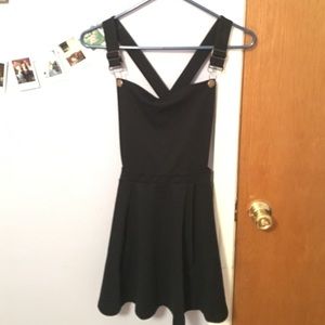 Black overall dress