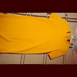 Yellow bodycon shift dress