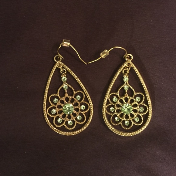 Charming Charlie Jewelry - Gold and teal earrings