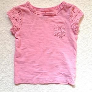 Pink eyelit tee