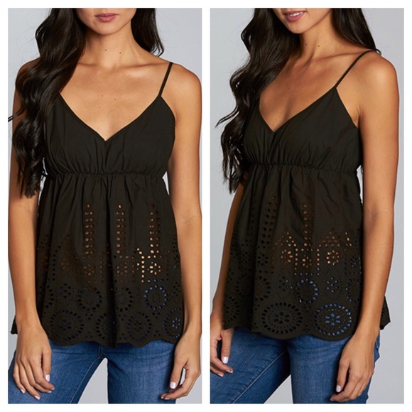 Eyelet Tank Top