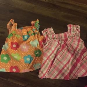 Lot of 2 girls size 12-18 month shirts.