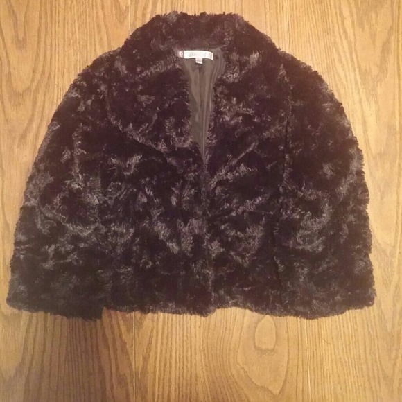 Black faux fur jacket
