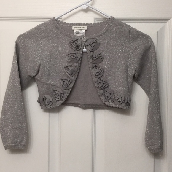 Bonnie Jean Silver Sweater Coverup - Size 6