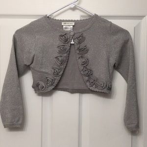 Bonnie Jean Silver Sweater Coverup - Size 6