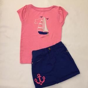 Gymboree nautical shirt & skirt outfit