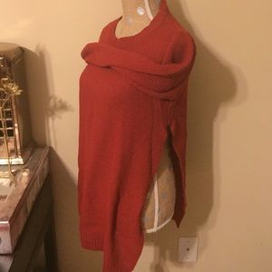 Boohoo side split rust sweater