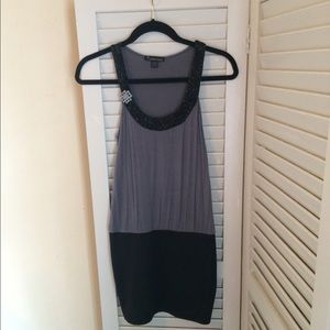 Gray and Black Mini Dress
