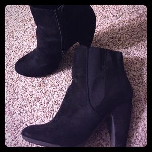 Black suede booties