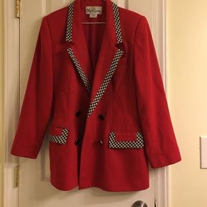 Bold red blazer