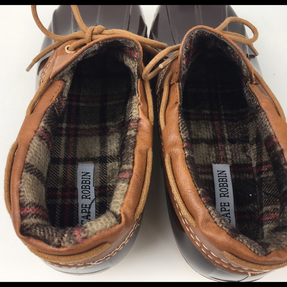 Size 6 Camel Brown Rain Duck Shoes Rubber NEW - Picture 3 of 4