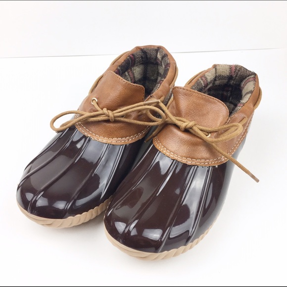Size 6 Camel Brown Rain Duck Shoes Rubber NEW - Picture 2 of 4