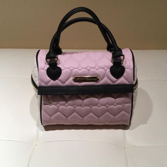 Betsy Johnson Quilted Heart Makeup Bag