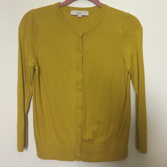 Ann Taylor LOFT Mustard Cardigan Size M