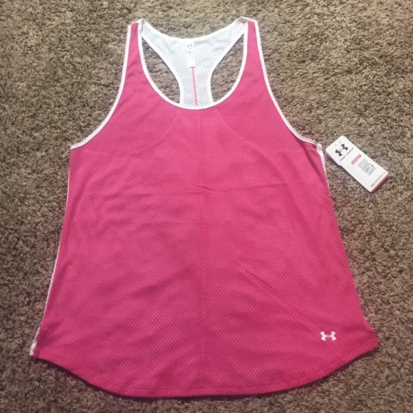 ❌SOLD❌NWT PINK & WHITE MESH TANK