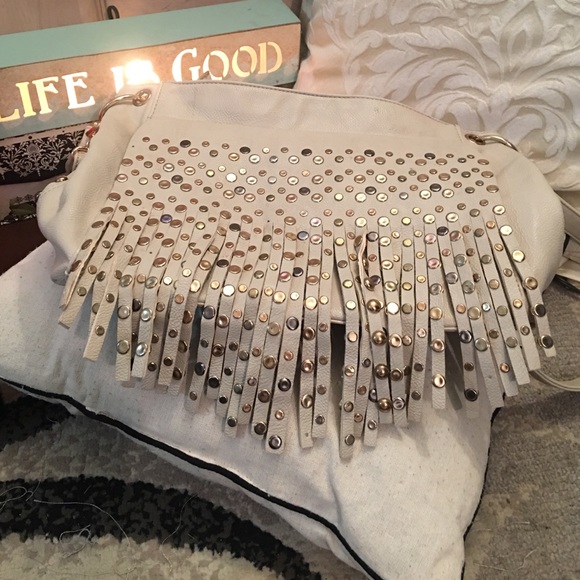 Unique White Leather Bag