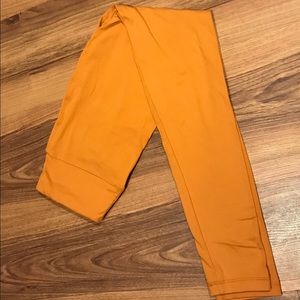 LulaRoe one size solid yellow leggings