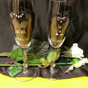 Bride & Groom Wine Glasses
