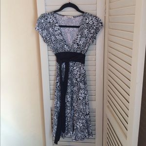 Black and White Floral Print Dress