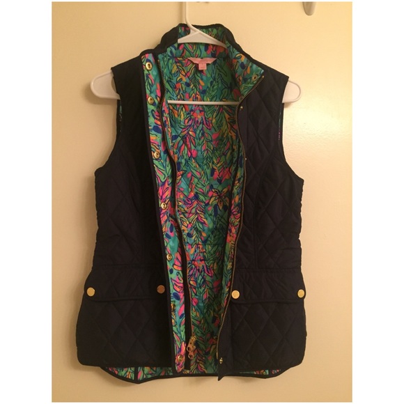 Lilly Pulitzer Hot Spot Vest S Navy