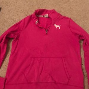 VS Pink 1/4 zip sweatshirt