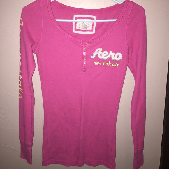 Pink aéropostale long sleeve shirt