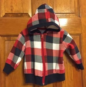 Plaid Zip-up Hoodie Sweater Jacket