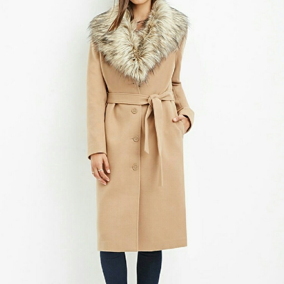 Camel/tan belted coat