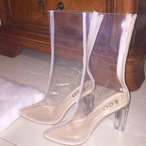Clear Perspex Ankle Boots