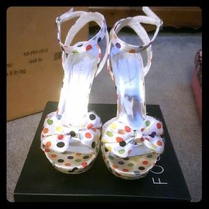 Adorable multi color polka dots with bow!