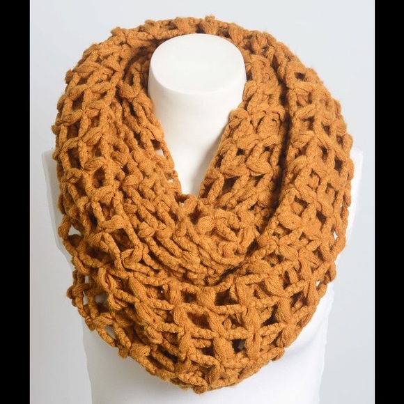 New Chic Mustard Knit infinity Scarf - Picture 2 of 2