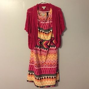 Dress with cardigan