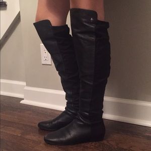 Vince Camuto "Karita" Black Leather knee high boot