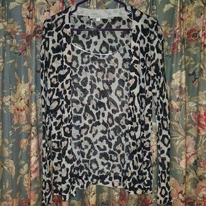 animal print cardigan