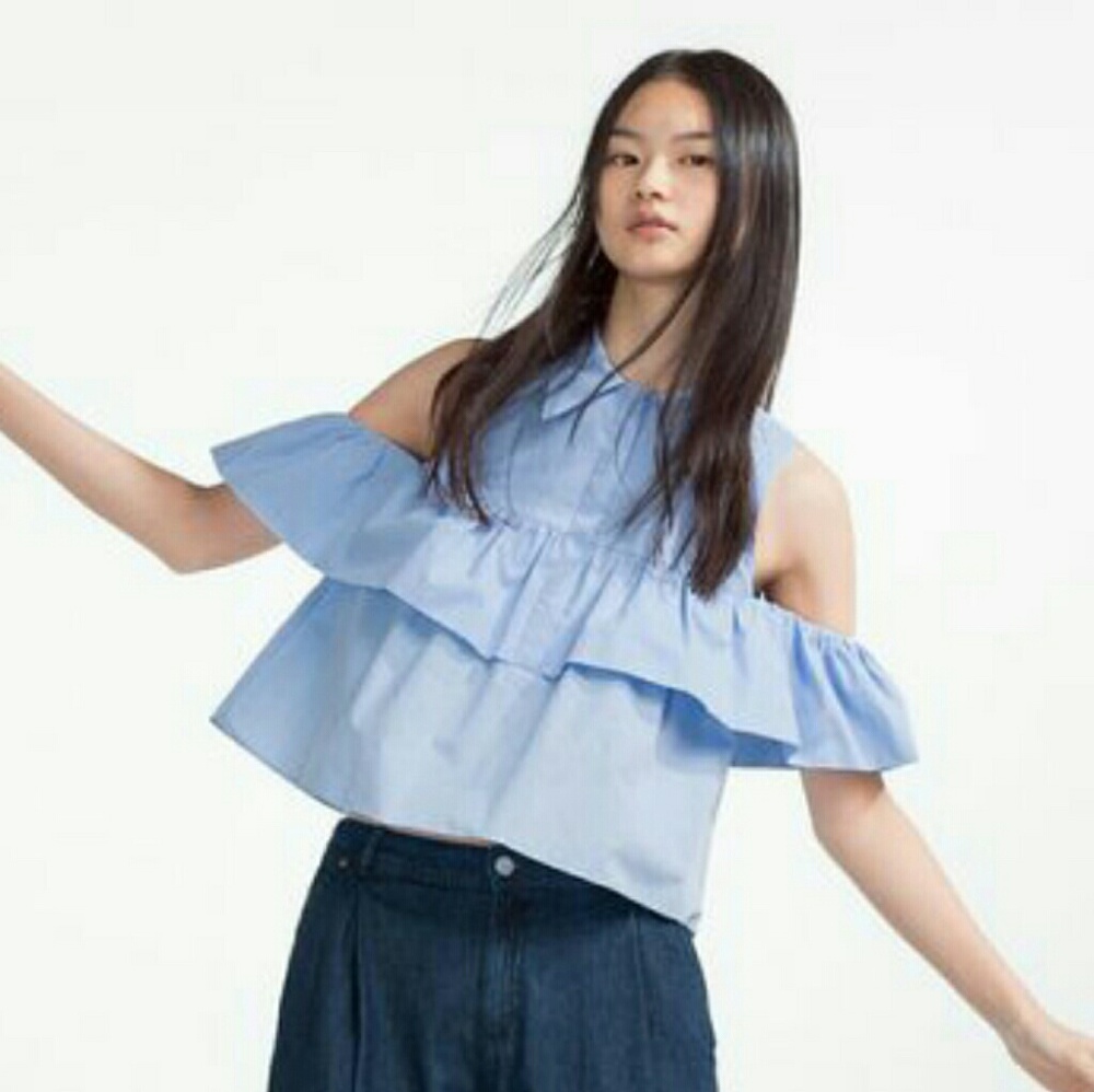 Blogger favorite poplin blue shirt