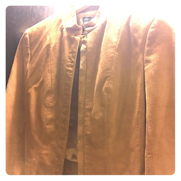 BCBG Max Azria Tan Suede Leather Jacket