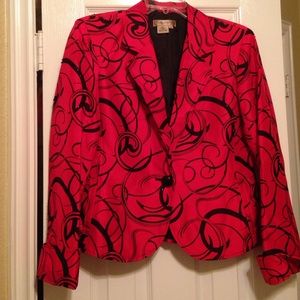 Red and black silk jacket