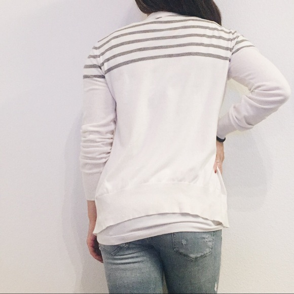 Forever 21 Cream Striped Cardigan-size S/P - Picture 4 of 4