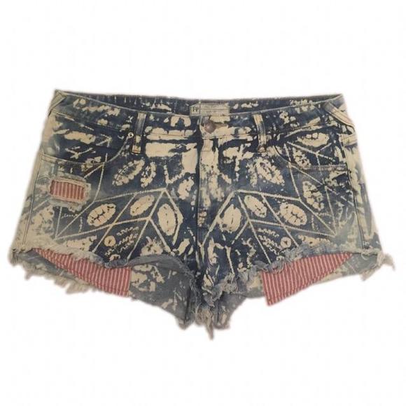 Free People Shibori Cut-off Shorts