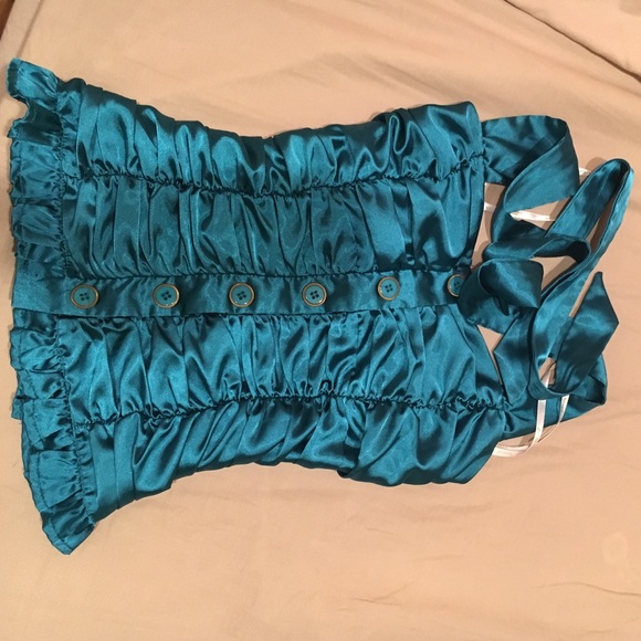 Cute teal corset style tank top