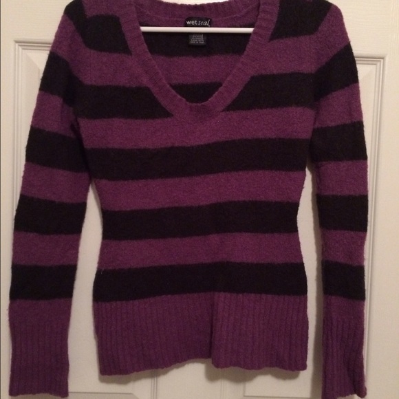 Purple striped sweater
