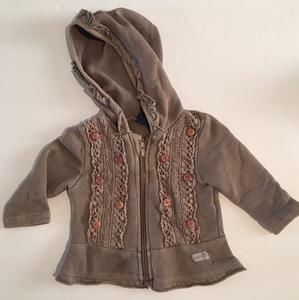 Naartjie mocha knit and crochet hoodie size 3-6mo