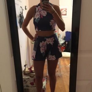 Floral two piece romper