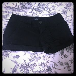 Black twill shorts