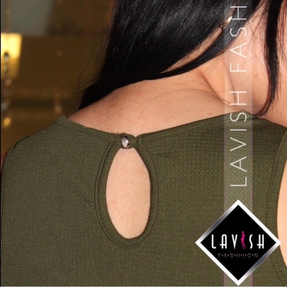 NWT 💎 Olive Green Bodycon Style Dress - Picture 4 of 4